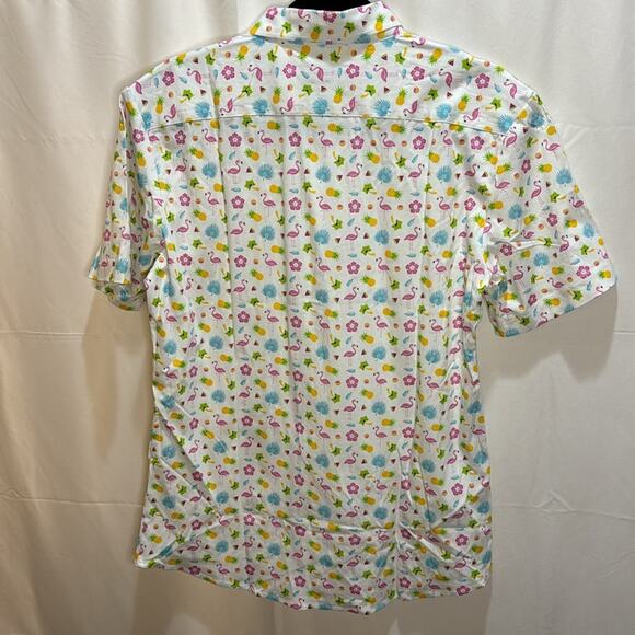 Loft 604 Flamingo Printed Button Down Shirt Size M - Picture 6 of 6